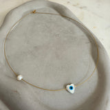 Heart with pearls and lucky eye Necklace