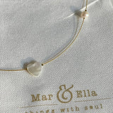 Heart with pearl  Necklace