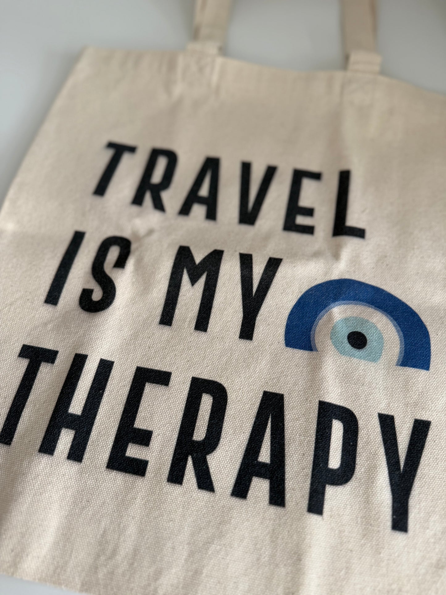 Travel is My Therapy Bag ( White )