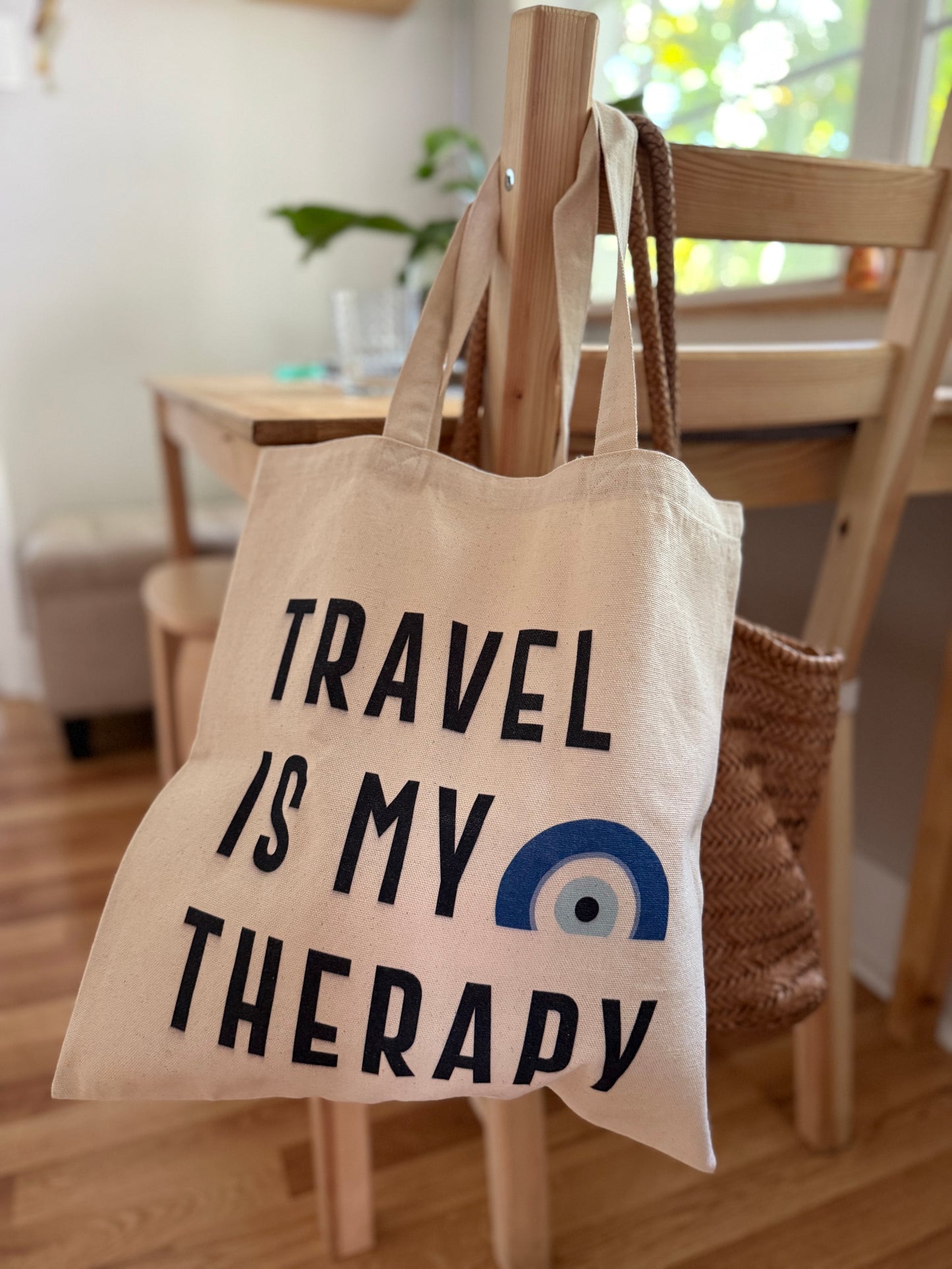 Travel is My Therapy Bag ( White )