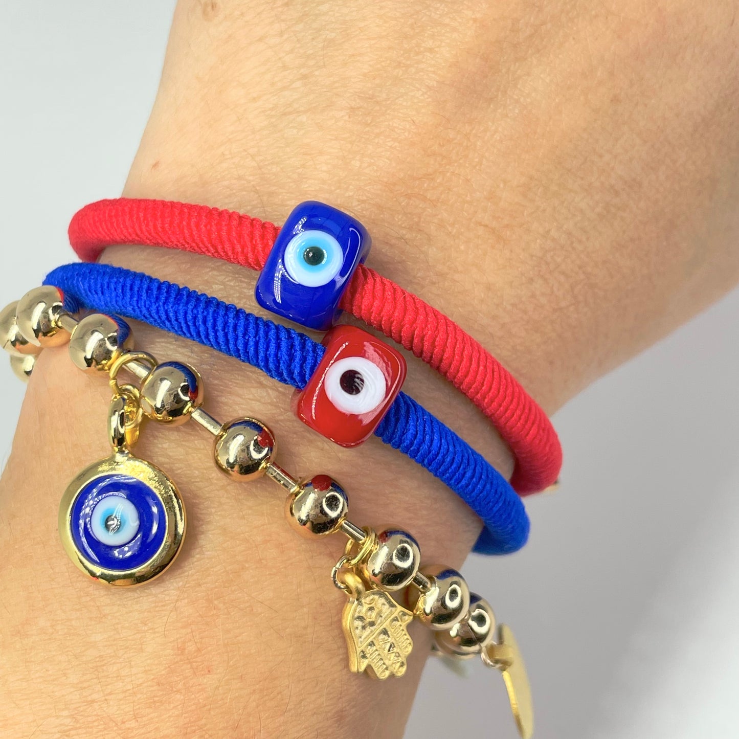 Murano Lucky Bracelet ( Royal Blue with Red Bead )