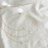 Initial Letter Necklace  with Real Pearls