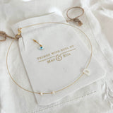 Initial Letter Necklace  with Real Pearls