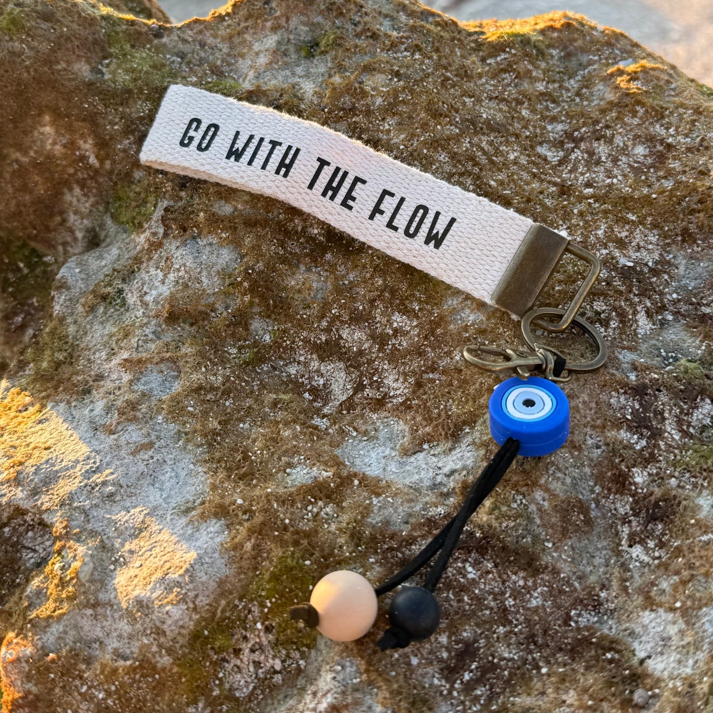 Go With the Flow Keychain Wristlet – Evil Eye Keychain Charm