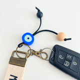 Go With the Flow Keychain Wristlet – Evil Eye Keychain Charm
