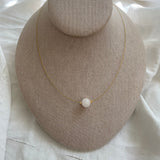 Heart Chakra Gold Necklace with Rose Quartz