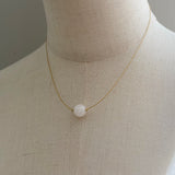 Heart Chakra Gold Necklace with Rose Quartz