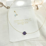 Third Eye Chakra Gold Necklace with Amethyst