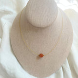 Sacral Chakra Gold Necklace with Fire Sunstone