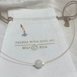 Crown Chakra Gold Necklace with White Quartz