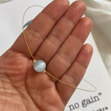 Throat Chakra Gold Necklace with Selenite
