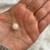 Crown Chakra Gold Necklace with White Quartz