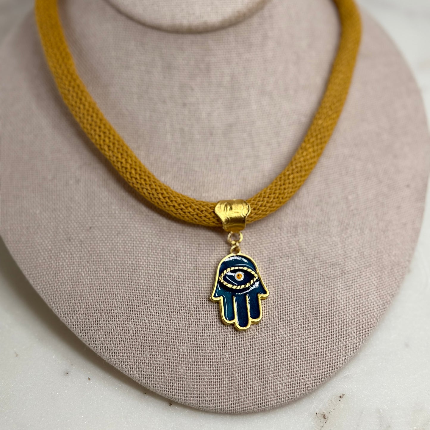 Handmade Hamsa Hand Necklace – Symbol of Protection & Strength