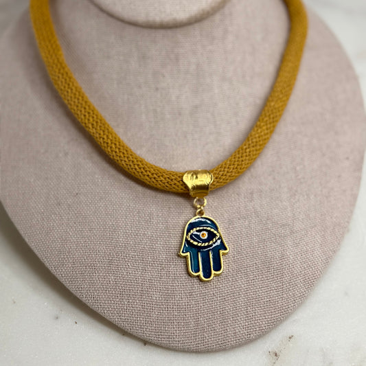 Handmade Hamsa Hand Necklace – Symbol of Protection & Strength