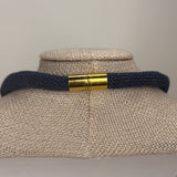 Evil Eye Navy Cord Necklace – Handmade Protection Jewelry