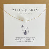 Crown Chakra Gold Necklace with White Quartz