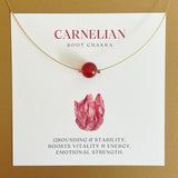 Root Chakra Gold Necklace with Carnelian