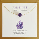 Third Eye Chakra Gold Necklace with Amethyst