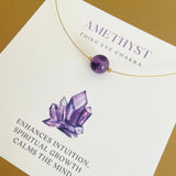 Third Eye Chakra Gold Necklace with Amethyst