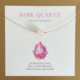 Heart Chakra Gold Necklace with Rose Quartz