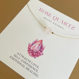 Heart Chakra Gold Necklace with Rose Quartz
