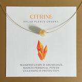 Solar Plexus Chakra  Gold Necklace with Citrine