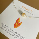 Solar Plexus Chakra  Gold Necklace with Citrine