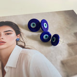 Murano Nazar Earrings ( Navy Blue )