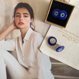 Murano Nazar Earrings ( Navy Blue )
