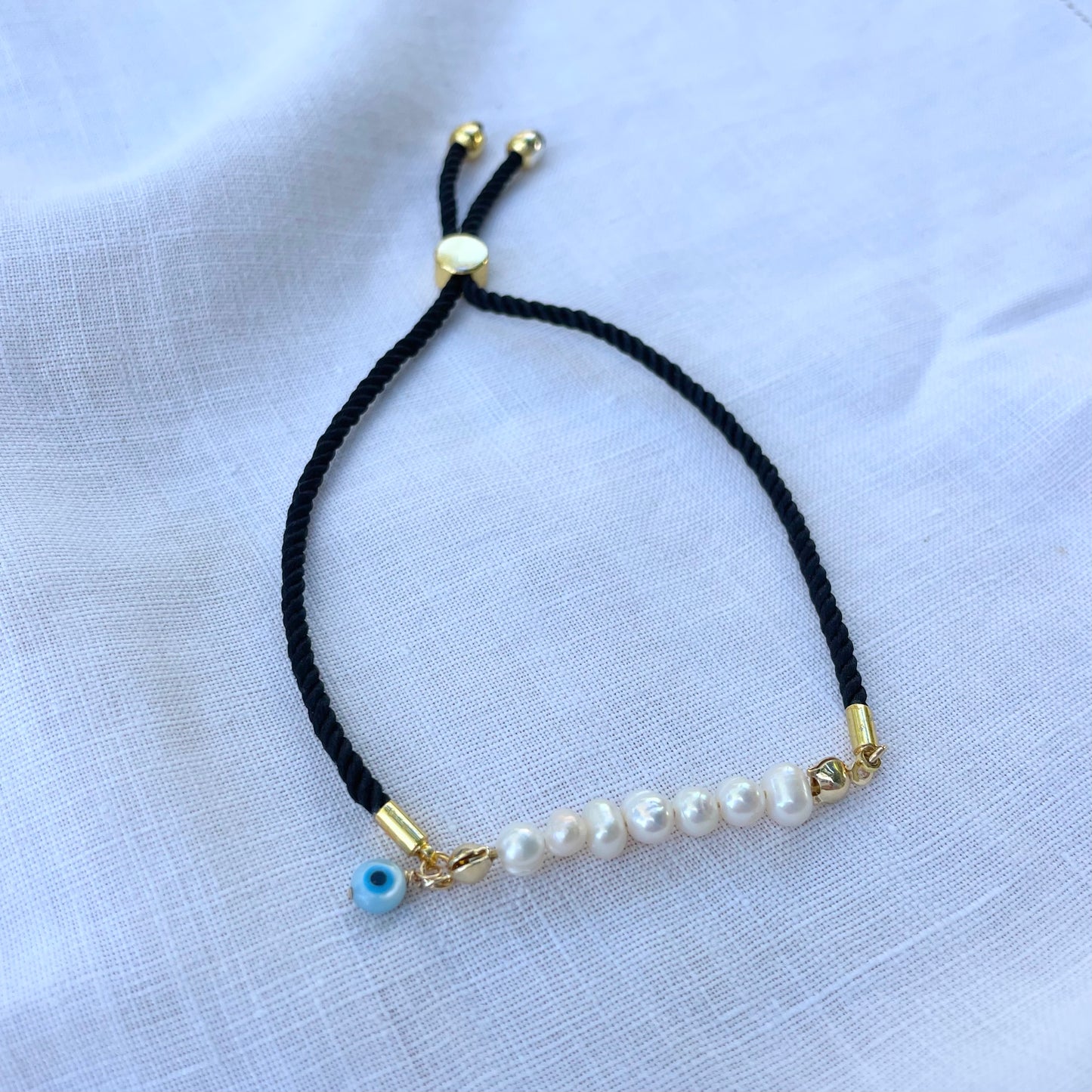 Adjustable Pearls Bracelet ( Black )