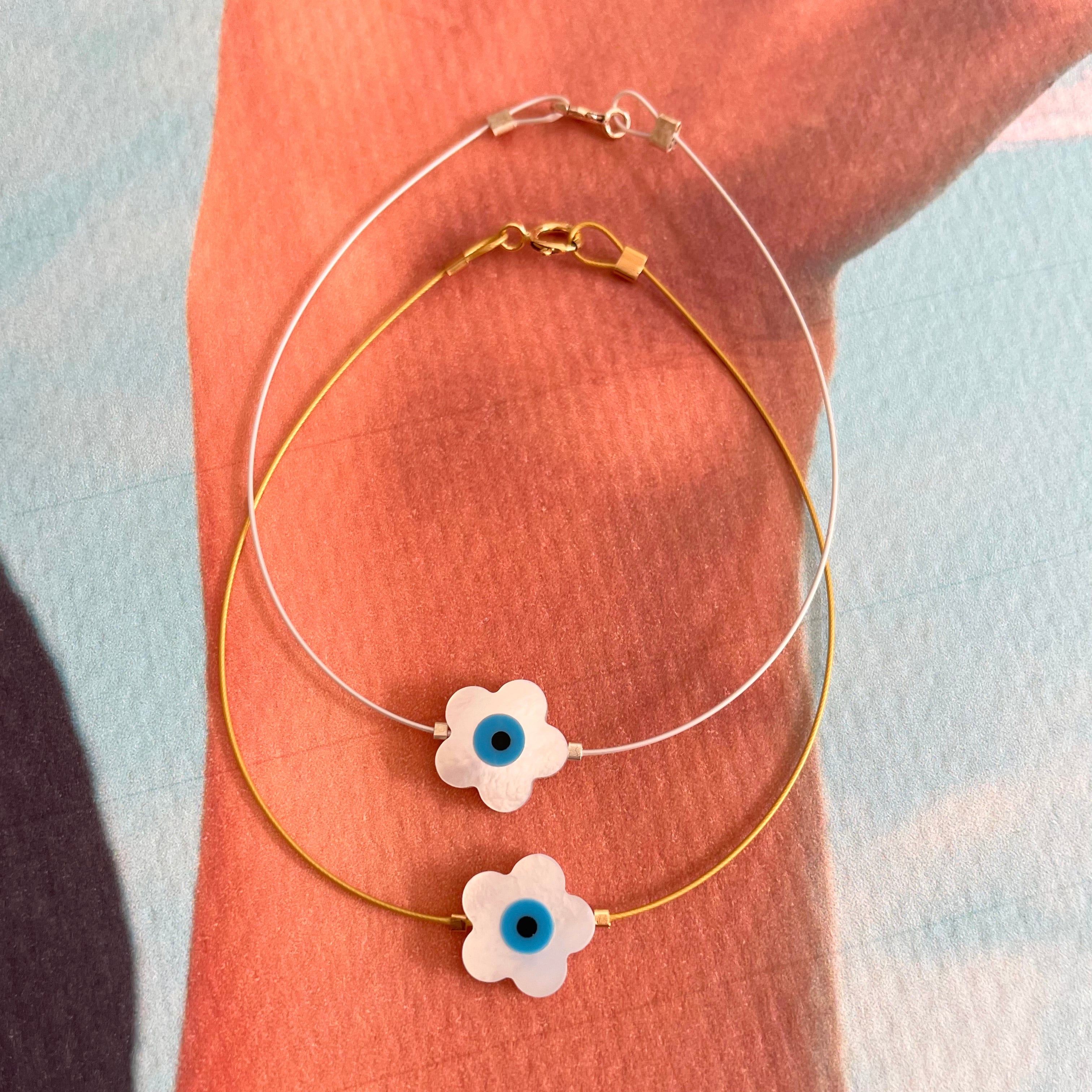 Flower Bracelet with Lucky Eye