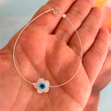 Flower Bracelet with Lucky Eye