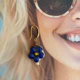 Porcelain Flower Jewelry Set in Blue