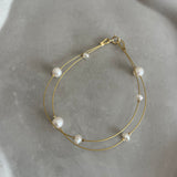 Everyday Wear Gold Pearl Bracelet  - Real Pearls