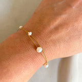 Everyday Wear Gold Pearl Bracelet  - Real Pearls