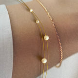 Everyday Wear Gold Pearl Bracelet  - Real Pearls