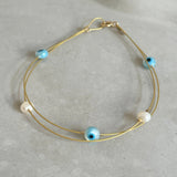 Double Layer Lucky Eye Charm Bracelet