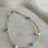 Double Layer Lucky Eye Charm Bracelet