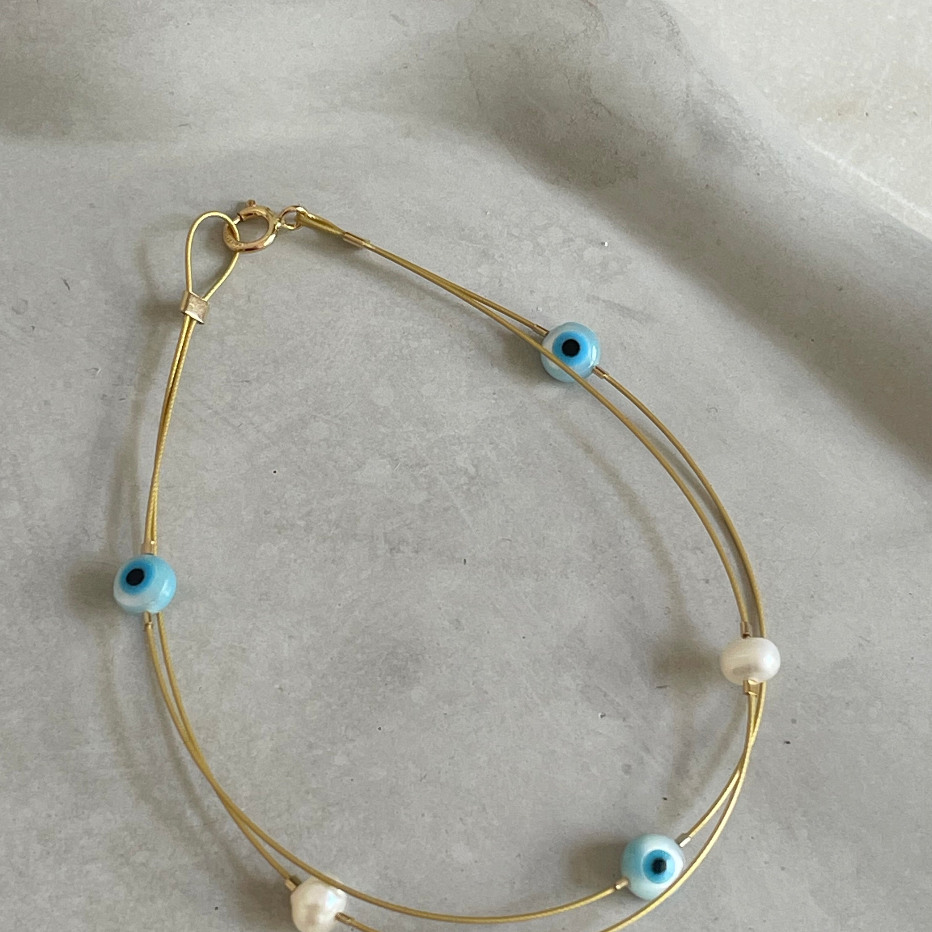 Double Layer Lucky Eye Charm Bracelet