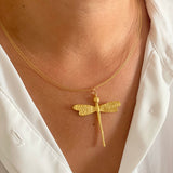 Dragonfly pendant choker