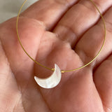 Minimalist Mother of Pearl Moon Bracelet