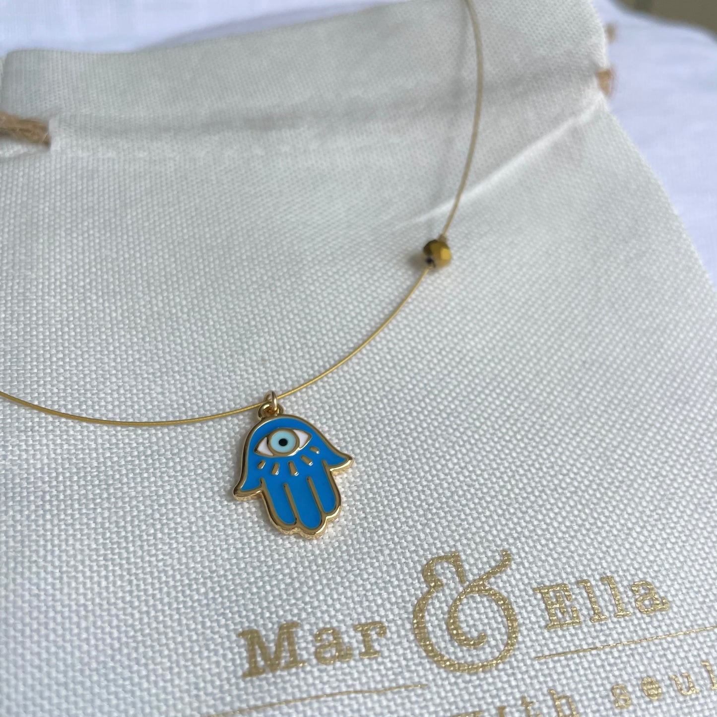 Hamsa hand pendant choker