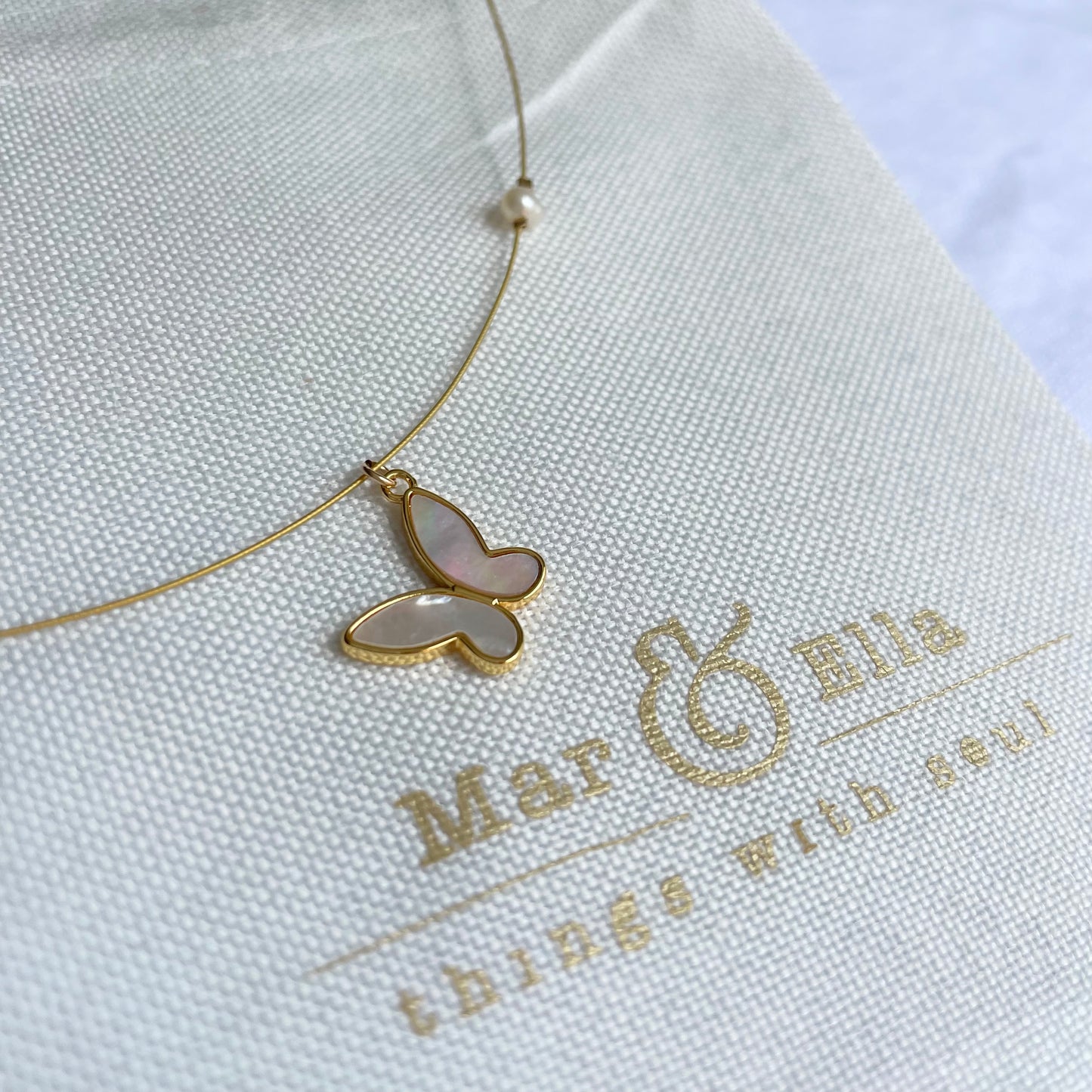 Butterfly pendant choker