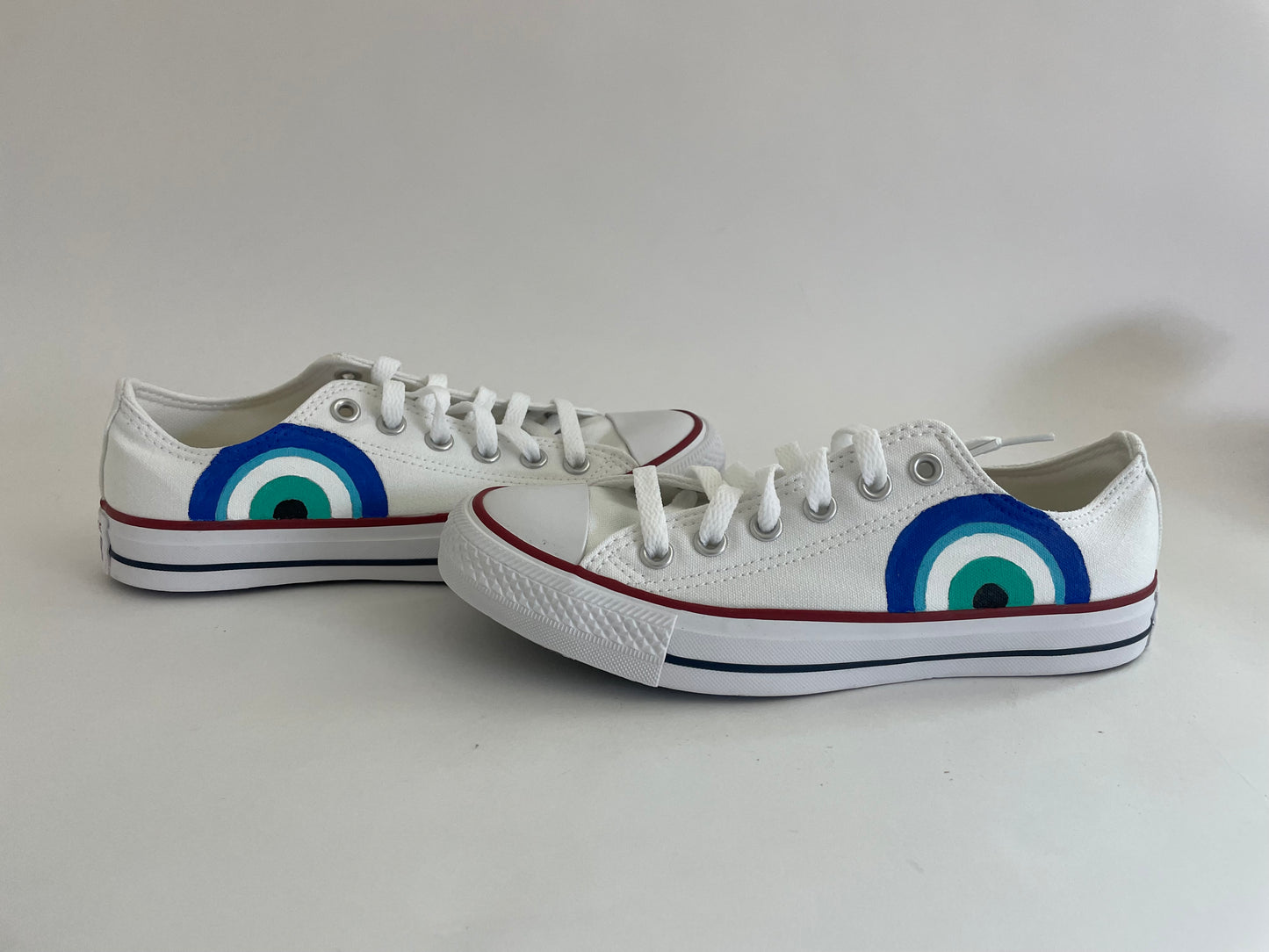Hand Painted Evil Eye Converse Low Top | Custom Nazar Sneakers
