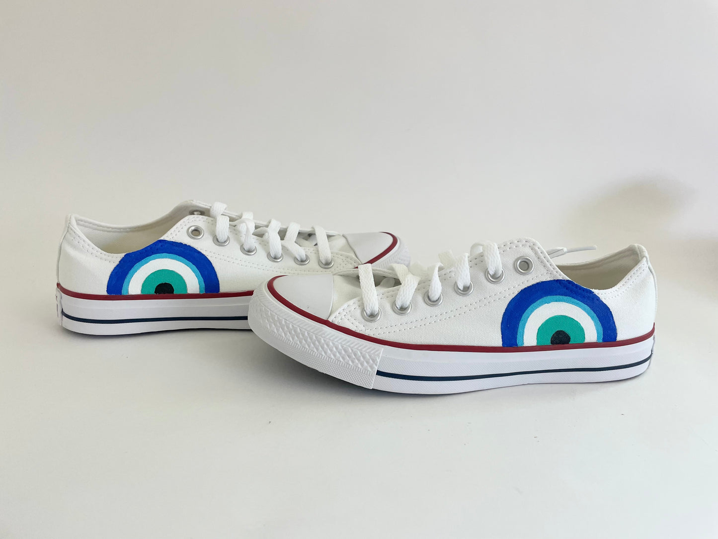 Hand Painted Evil Eye Converse Low Top | Custom Nazar Sneakers