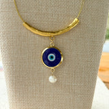 Blue Evil Eye Jewelry Set · Necklace, Ring & Pearl Charm