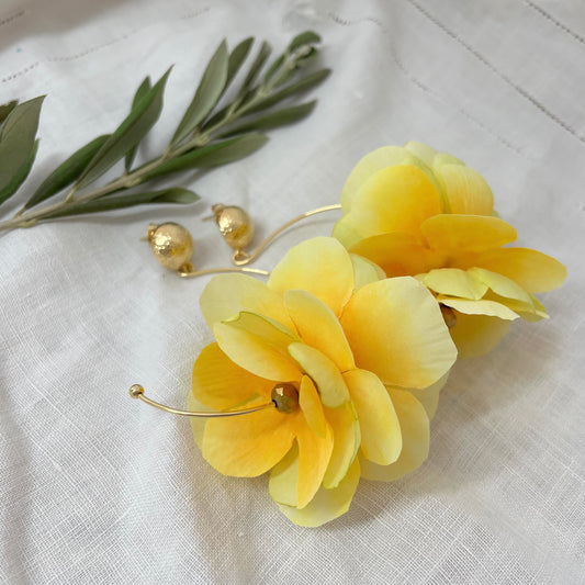 Gertrude's Flower Earrings ( Yellow )