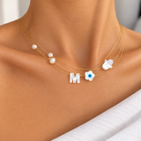 Personalized Initial Necklace – Mother of Pearl Letter Choker