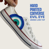 Hand Painted Evil Eye Converse Low Top | Custom Nazar Sneakers
