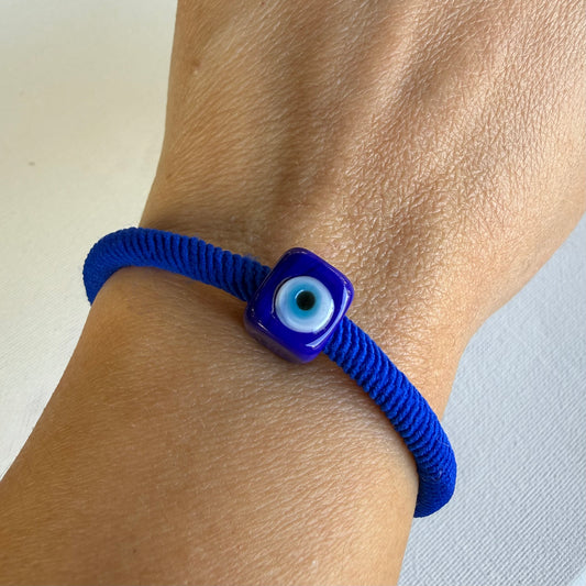 Murano Glass Evil Eye Adjustable Bracelet – Royal Blue
